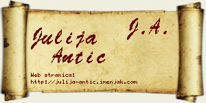 Julija Antić vizit kartica